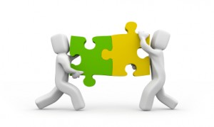 The successful agreement. concept