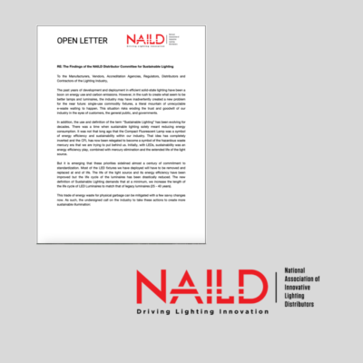 NAILD & Its Sustainable Lighting Committee Issue Open Letter About Integrated LED Luminaires