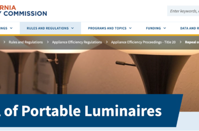 California CEC Proposes The Repeal Of Portable Luminaire Title 20 Requirements
